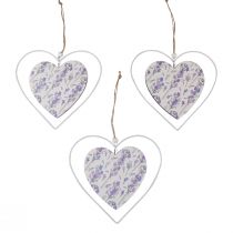 Decorative hearts for hanging white lilac 18.5×17cm 4pcs