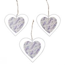 Product Decorative Hearts for Hanging White Lilac 18.5×17cm 4 pcs