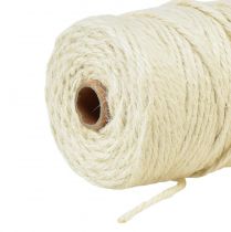 Product Jute ribbon jute cord ribbon jute cream decorative ribbon white Ø4mm 100m