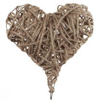 Product Decorative heart metal natural covered spring decoration 20×22cm