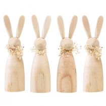 Product Wooden bunnies decorative bunnies natural dry decoration 18×4×5cm 4pcs