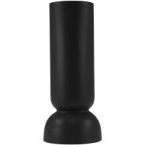 Product Ceramic Vase Black Modern Oval Shape Ø11cm H25.5cm