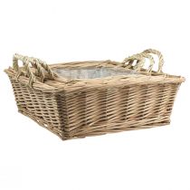 Product Plant basket rectangular willow natural 39/33/27cm set of 3