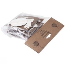 Product Honeycomb Easter bunnies for hanging white orange H8cm 5pcs