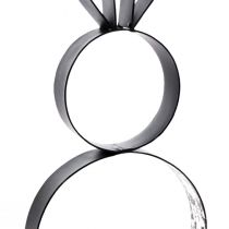 Product Easter bunny decoration, metal, black and silver, Easter figure, 11 x 31 cm