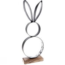 Easter bunny decorative metal ring with wooden base 21×55cm