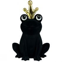 Product Decorative frog, frog prince, spring decoration, frog with gold crown black 40.5cm