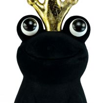 Product Decorative frog, frog prince, spring decoration, frog with gold crown black 40.5cm