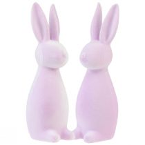Product Decorative flocked Easter bunnies – 2nd choice – light purple 8×10×29cm 2 pieces