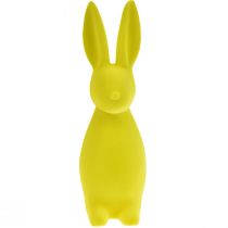 Product Easter bunny decoration, yellow-green, standing, flocked, 15×15.5×47cm