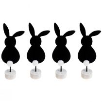 Product Stand Table Decoration Easter Bunny Felt Black 28.5cm 4 Pcs