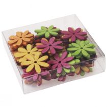 Product Scatter decoration wooden flowers table decoration summer colorful Ø4cm 72 pcs