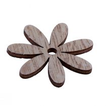 Product Scatter decoration wood flowers table decoration natural white Ø4cm 72pcs