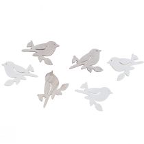 Product Scatter decoration wood spring bird decoration natural white 4 cm 72 pcs