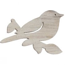 Product Scatter decoration wood spring bird decoration natural white 4 cm 72 pcs