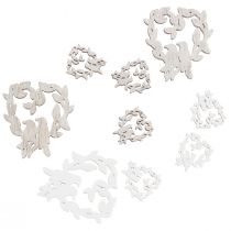 Product Scatter decoration bird wooden heart table decoration natural 3.5/1.5cm 72 pcs