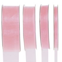 Organza ribbon gift ribbon Pink decorative ribbon selvedge 50m