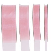 Product Organza ribbon gift ribbon Pink decorative ribbon selvedge 50m