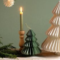 Product Paper Christmas tree mint silver glitter H20cm 5 pcs