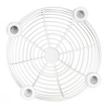 Product Candle holder in white decorative bowl made of metal Ø14cm H7cm