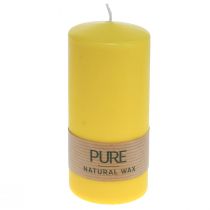 Pillar Candle Yellow Lemon Wenzel Candles PURE Candles 130×60mm