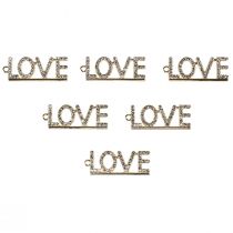 Product Valentine&#39;s Day Decoration Pendant Love Metal Silver 4cm 12pcs
