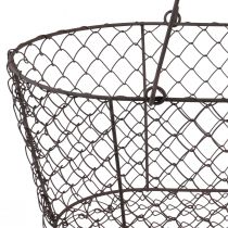 Product Wire basket mesh basket metal basket rust handle wood L30cm