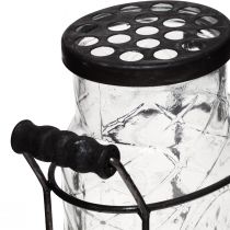 Product Glass vase with lid, bottle holder 16.5×8.5×18.5cm