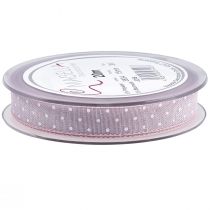 Product Gift ribbon pink decorative ribbon with dots 15mm 20m