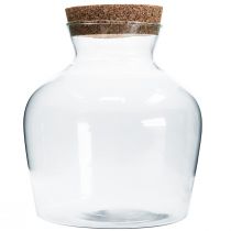 Decorative glass with cork Decorative vase with lid H25cm Ø24cm