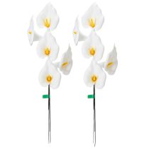 Product Artificial Calla Lily Set with Yellow Center, White, 35cm, Pack of 10