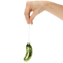 Product Glass Christmas Pickle Ornament Set – 7cm, Green, Pack of 4