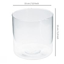 Product Glass vase glass cylinder flower vase glass decoration H15cm Ø15cm