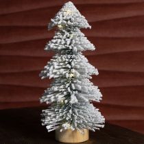 Product Mini Christmas tree illuminated LED fir with snow 28cm