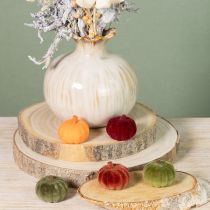 Product Mini pumpkin decoration flocked scatter decoration 6 colors Ø4cm 24 pcs