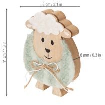 Product Wooden sheep decoration, cute decorative figure for spring and Easter, table decoration, 11cm, 6 pieces