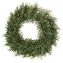 Product Artificial Pine Needle Wreath with Small Cones, 40cm