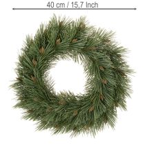 Product Artificial Pine Needle Wreath with Small Cones 40cm