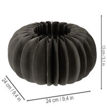 Product Paper Honeycomb Pumpkin Decoration Rings 24cm Dark Grey - Set of 4