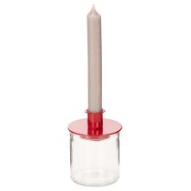 Product Metal Candle Holders Red 8cm for Taper Candles – Set of 3
