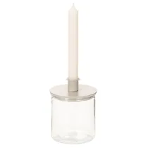 Product Glass Votive Holder Set, Clear Round Design, 12cm, Pack of 2