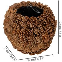 Product Dekorative Planter aus echten Tannenzapfen, rund, 27 cm, naturbraun