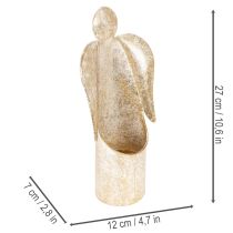 Product Gold Metal Angel Candle Holder - 27cm Festive Decoration