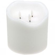 LED candle large wax white for battery timer Ø14.5cm H15cm