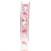 Product Organza ribbon butterfly ribbon pink 15mm 20m