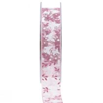Product Organza ribbon butterfly gift ribbon pink 25mm 20m
