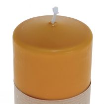 Pillar candle Wenzel candles PURE candles stearin honey 90x60mm