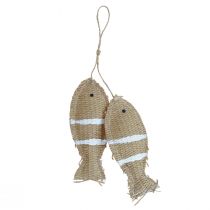 Hanging decoration deco fish to hang maritime decoration striped 14.5×6cm