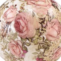 Product Ceramic ball with rose motif ceramic decorative earthenware 12cm
