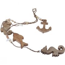 Product Decorative hanging maritime wood seahorse anchor fish 60cm